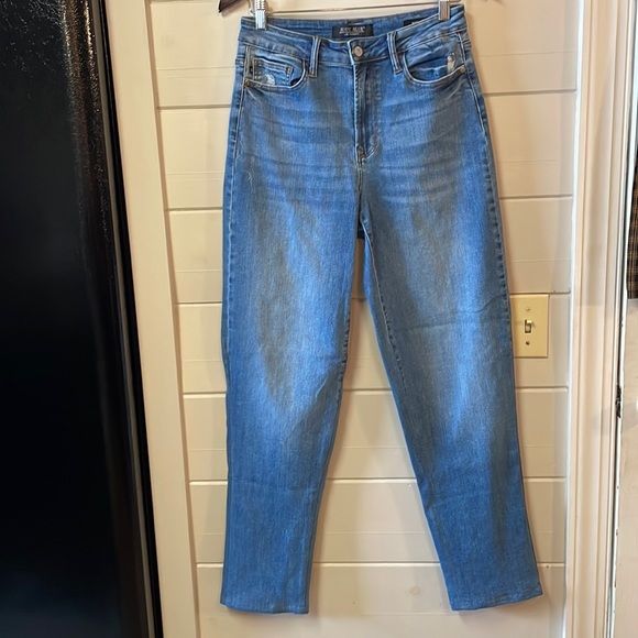 Judy Blue Denim Wide Leg Tapered Ankle Jeans Size 7/28. - Picture 1 of 16